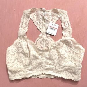 NWT Free People Ivory Lace Racer Back Bra
